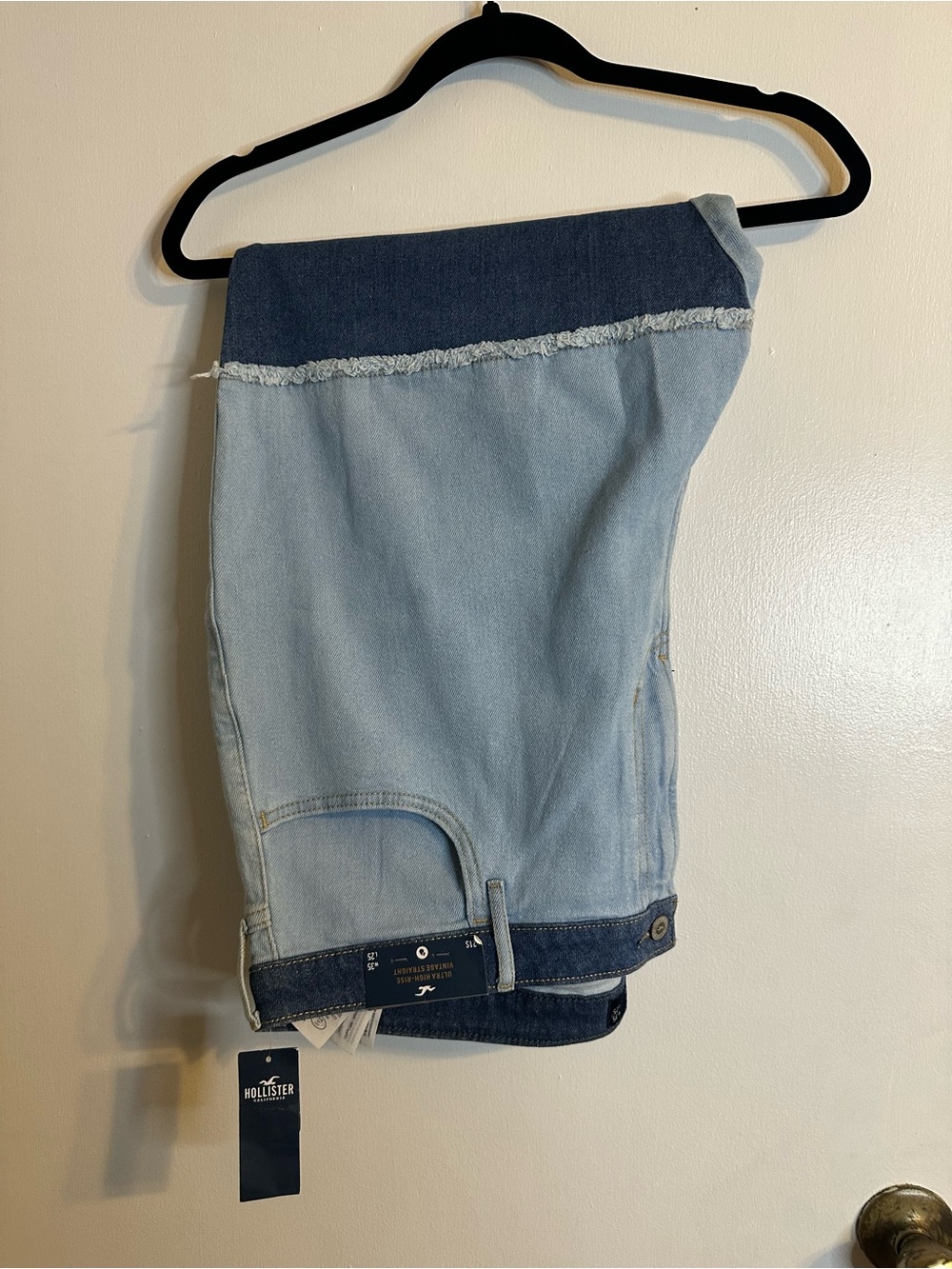 Hollister Two-Tone Light & Dark Blue Denim Jeans